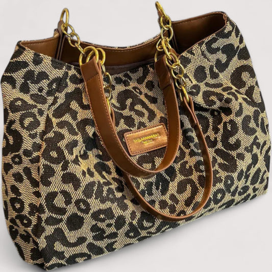 Léa | Sac Shopping en Toile Léopard Pratique et Élégant 1